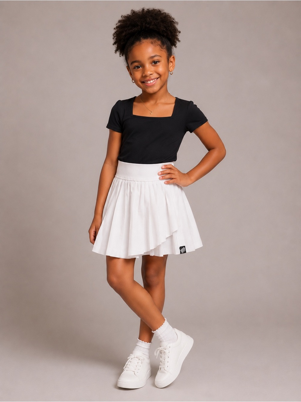 Justice Girls White Pleated Skort Size Small 7/8